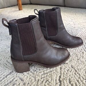 Clarks Dark Brown Heeled Ankle Boots